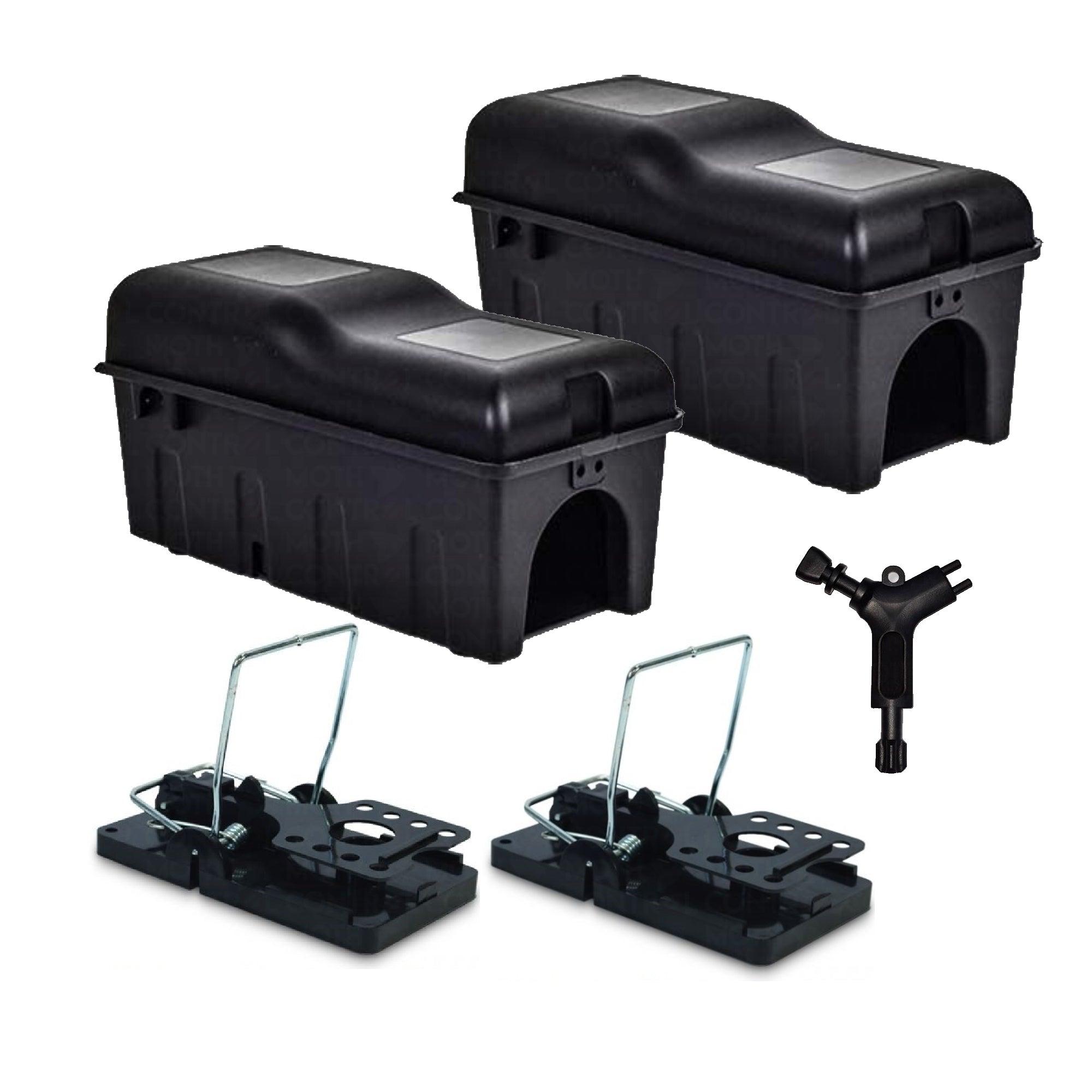 Rat Snap Trap with Discreet Bait Box - NO POISON SOLUTION - Safer than Poison - Pet & Child safe (2 Solo Boxes + 2 Rat Snap Traps)** - Moth Control Rat Snap Trap with Discreet Bait Box - NO POISON SOLUTION - Safer than Poison - Pet & Child safe (2 Solo Boxes + 2 Rat Snap Traps)** - Moth Control