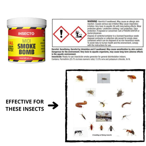 Smoke Bomb Midi Fogger 15.5g | Fast-Acting Permethrin Insect Killer
