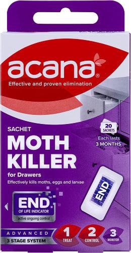 Acana Sachet Moth Killer & Lavender Freshener - 20 Sachets - Moth Control
