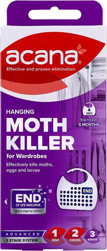 Acana Hanging Moth Killer & Lavender Freshener (Pack of 4) - Moth Control