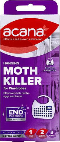 Acana Hanging Moth Killer & Lavender Freshener (Pack of 4) - Moth Control