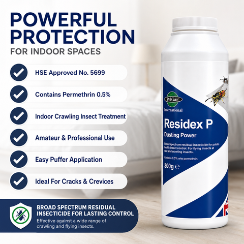 Residex Dusting Powder 300g | Permethrin 0.5% | HSE Approved
