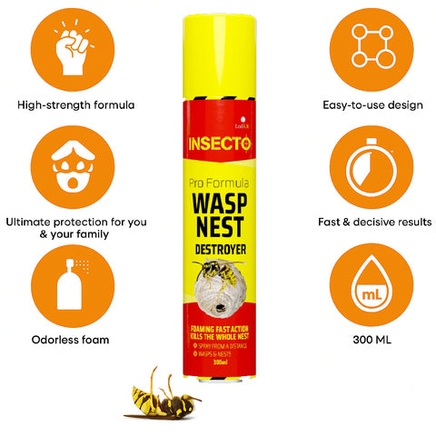 Wasp Nest Destroyer Foam Spray 300ml – Fast Acting Wasp Control