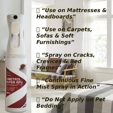 Cimetrol Super RFU 300ml Insecticide Spray for Bed Bugs & Fleas