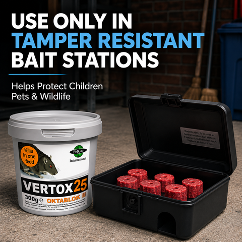 Rat & Mouse Poison Bait Blocks – 300g | Brodifacoum Rodenticide