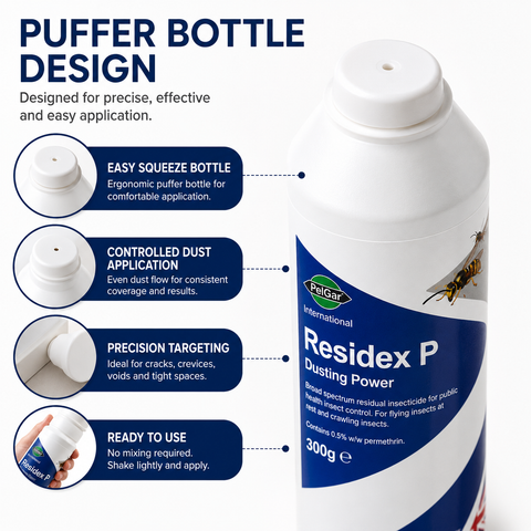Residex Dusting Powder 300g | Permethrin 0.5% | HSE Approved