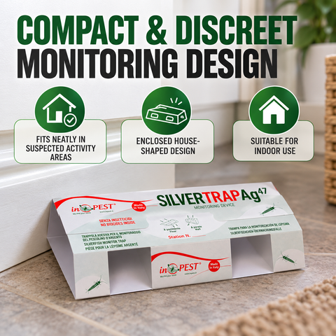 Silverfish Sticky Traps with Attractant Lure Discs – Indoor Monitoring