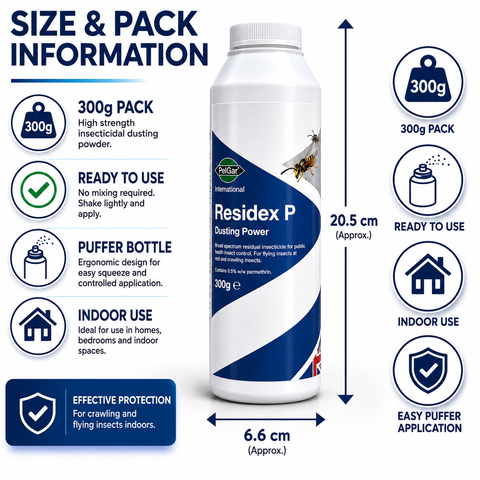 Residex Dusting Powder 300g | Permethrin 0.5% | HSE Approved