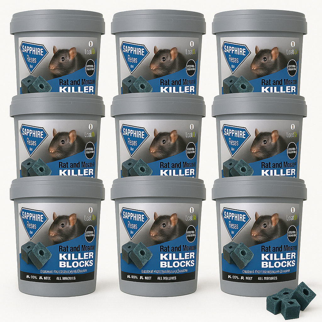 Rat & Mouse Poison Bait Blocks – 12 x 300g | Single Feed Kill