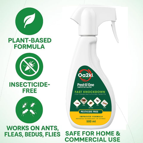 Oa2Ki Household Insect Area Spray 500ml – Water Based Low Odour Indoor Surface Spray