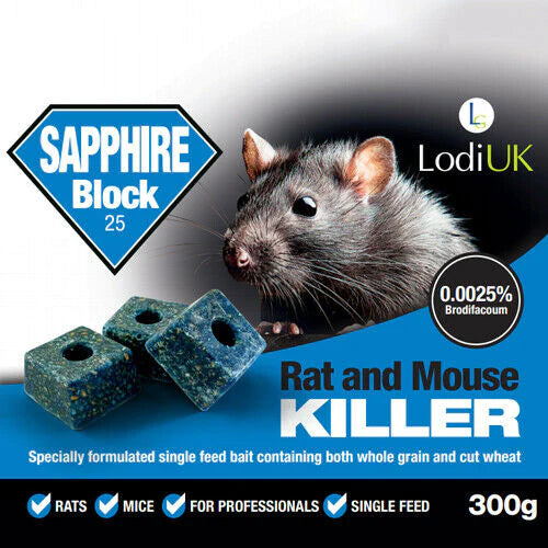 Rat and Mouse Killer Poison Bait Blocks 300g Tub - Moth Control