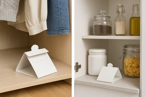 2-in-1 Clothes & Pantry Moth Traps | Non-Toxic Pheromone Monitor