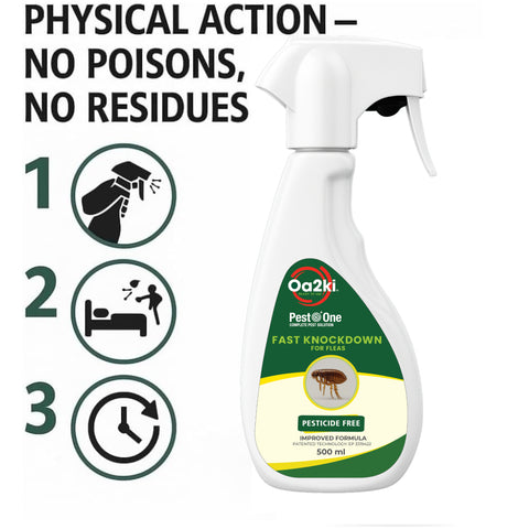 Oa2Ki Flea Area Spray 500ml – Water Based Low Odour Indoor Surface Spray
