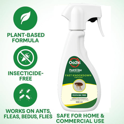 Oa2Ki Flea Area Spray 500ml – Water Based Low Odour Indoor Surface Spray