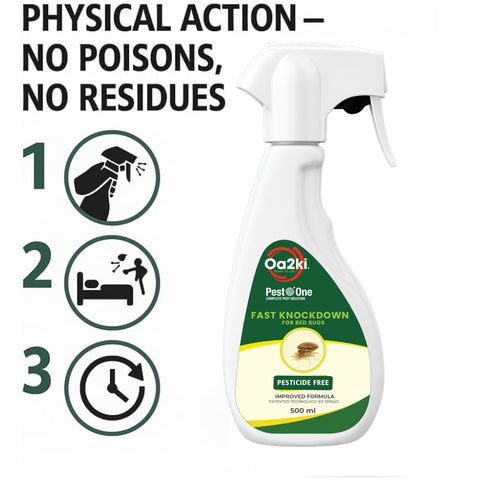 Oa2Ki Bed Bug Area Spray 500ml – Water Based Low Odour Indoor Surface Spray