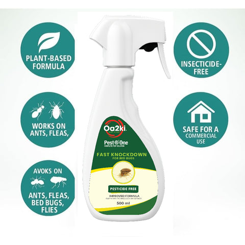 Oa2Ki Bed Bug Area Spray 500ml – Water Based Low Odour Indoor Surface Spray