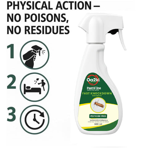 Oa2ki Moth Spray 500ml for Clothes Moths and Carpet Moths