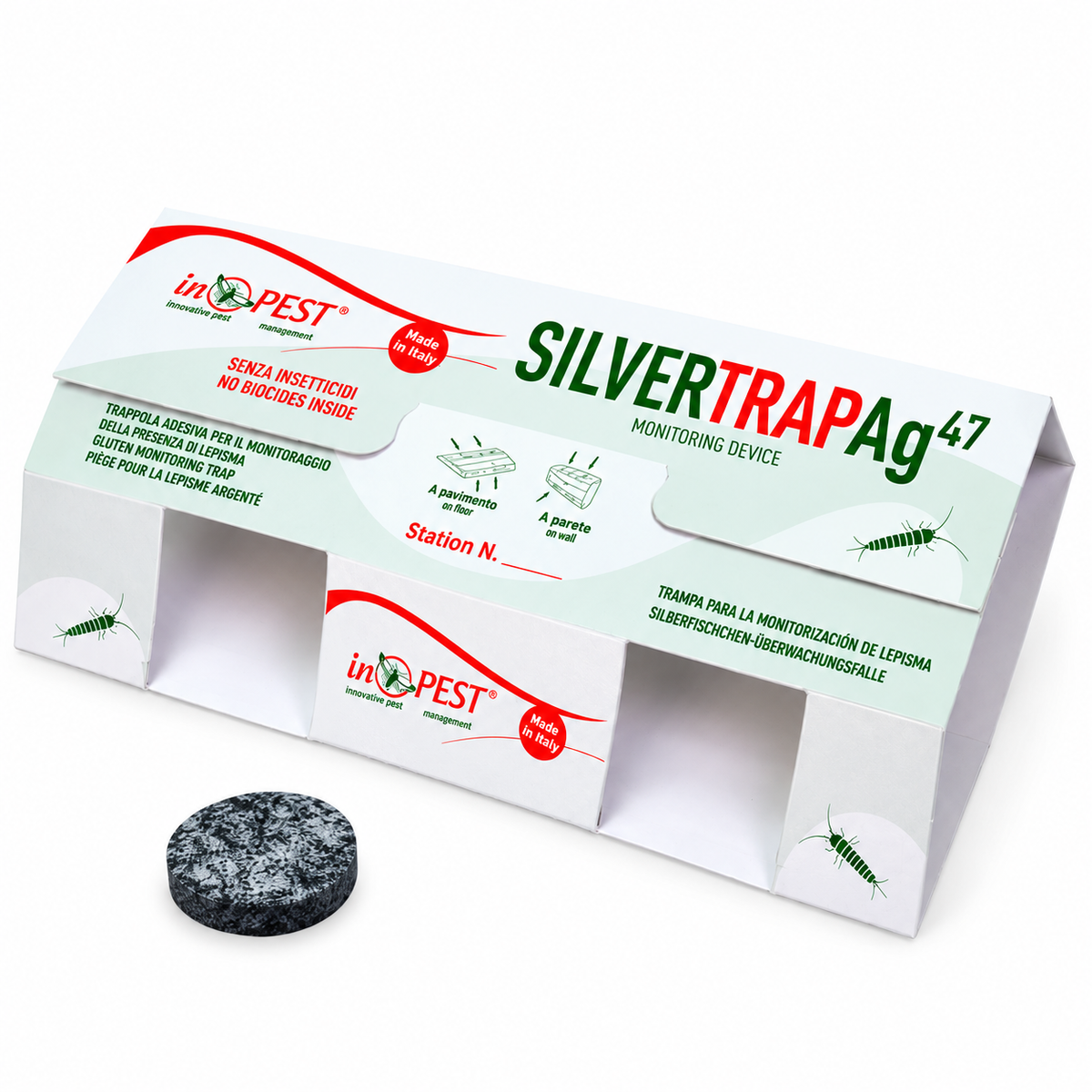 Silverfish Sticky Traps with Attractant Lure Discs – Indoor Monitoring