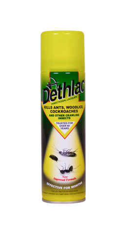 Dethlac Insecticidal Lacquer Spray – Kills Crawling Insects on Contact – Indoor & Outdoor Use (250ml)