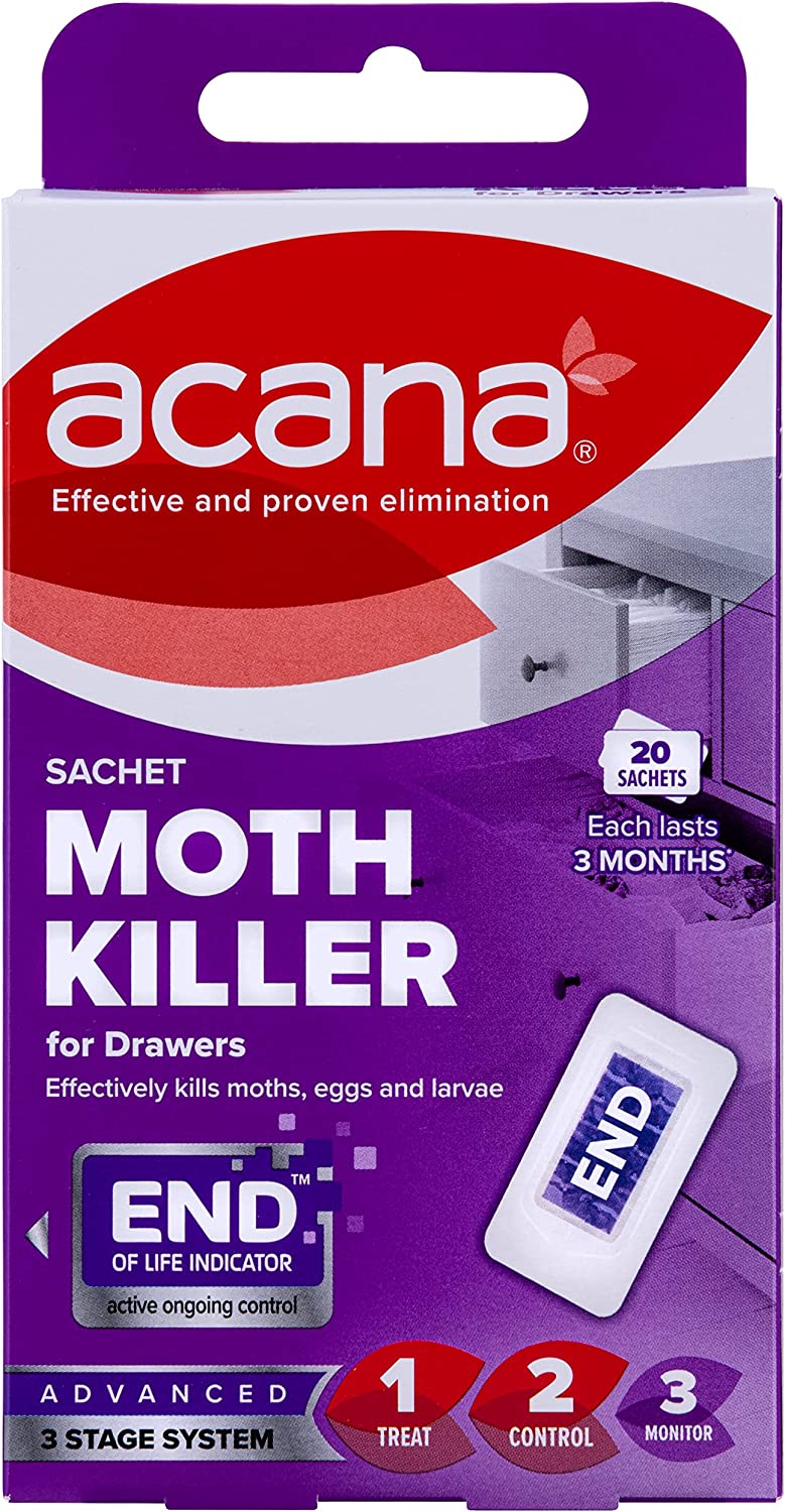 Acana Sachet Moth Killer & Lavender Freshener (20 Sachets x 6 Boxes) - Moth Control