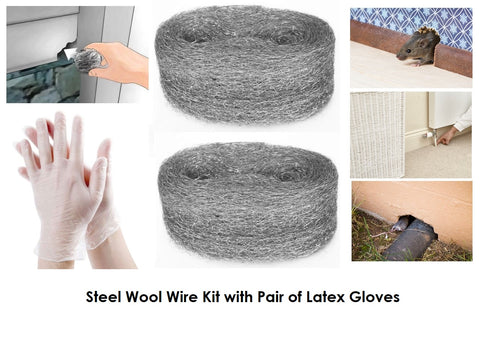 Steel Wool Wire - Rodent Control Mice Rat Mouse Gaps Blocker Stainless Wool Wire (Pack of 2) - Moth Control