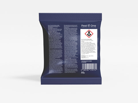 Rat & Mouse Poison Strongest Available Single Feed Poison Grain Pack in 50g Eco-friendly paper bag ( Pack of 10/20/30/40/50) - Moth Control