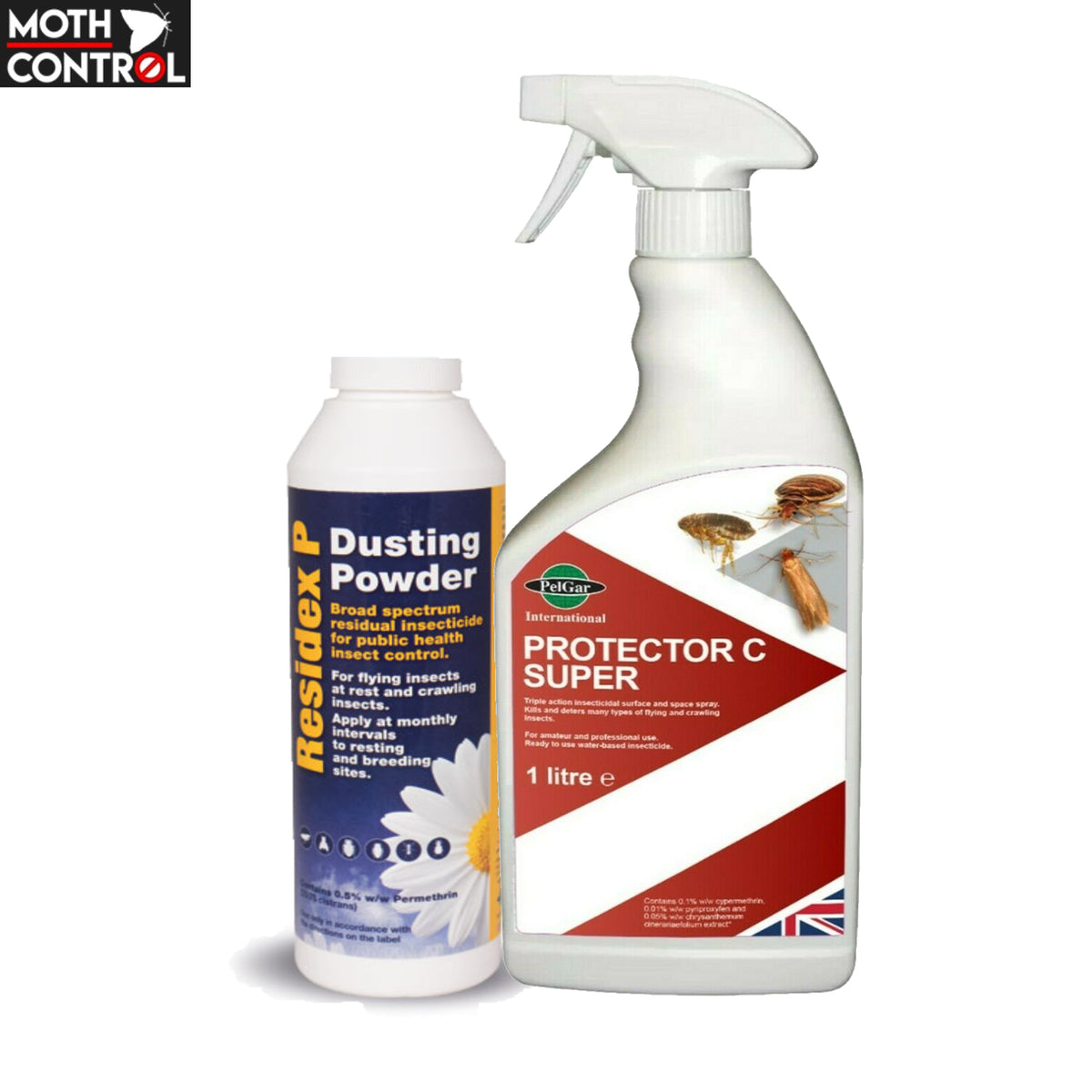 Silverfish Killer Professional Kit Spray (1L) with Powder (300g) - Moth Control