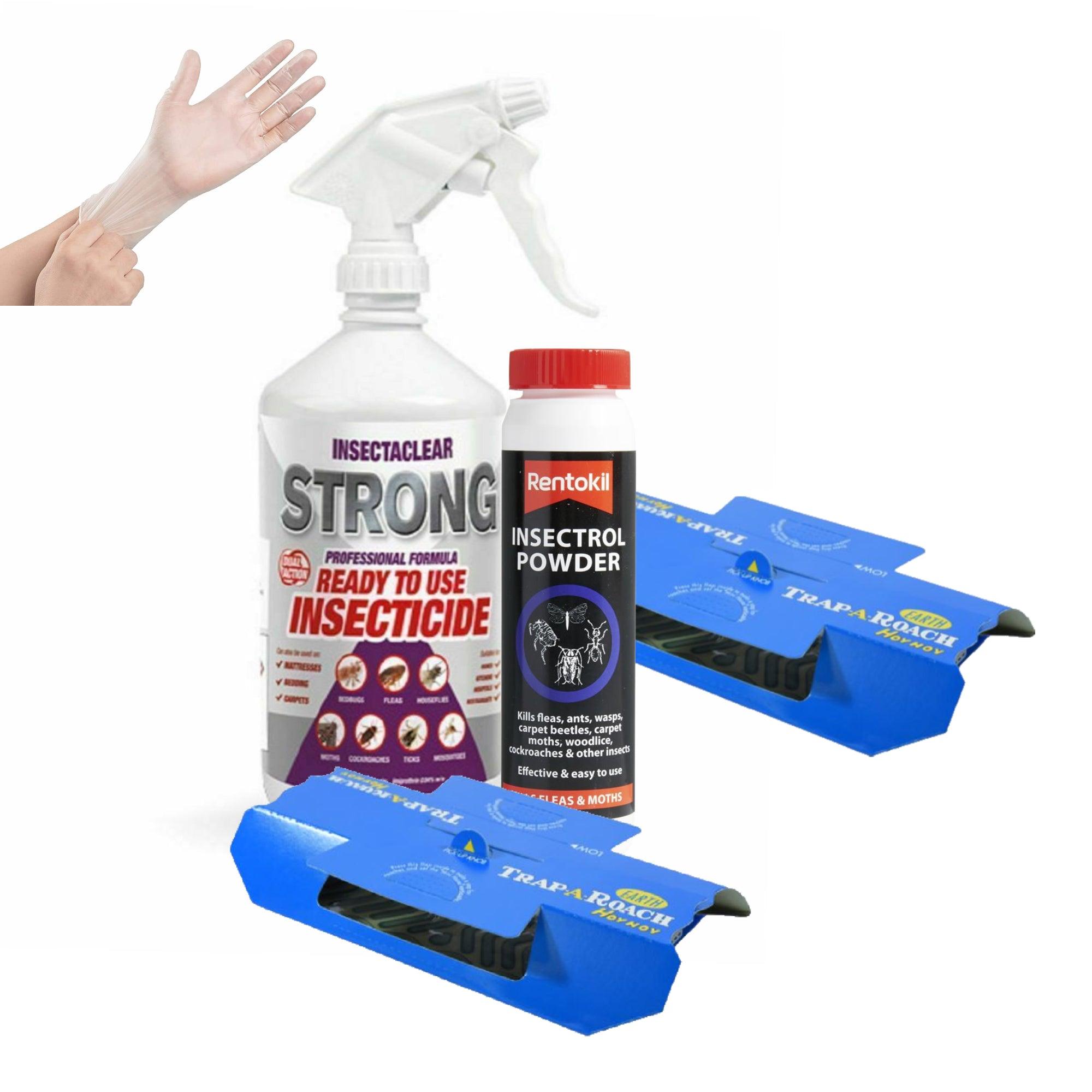 Cockroach Control Devices Cockroach Control Kit – Spray, Powder & Glue Traps – Moth Control