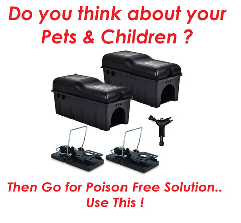 Rat Snap Trap with Discreet Bait Box - NO POISON SOLUTION - Safer than Poison - Pet & Child safe (2 Solo Boxes + 2 Rat Snap Traps)** - Moth Control