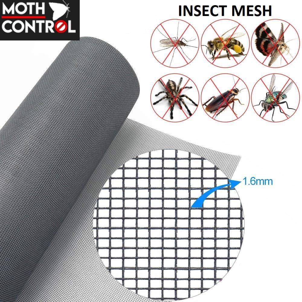 INSECT MESH GREY -1.5mt wide sold by the metre - Moth Control