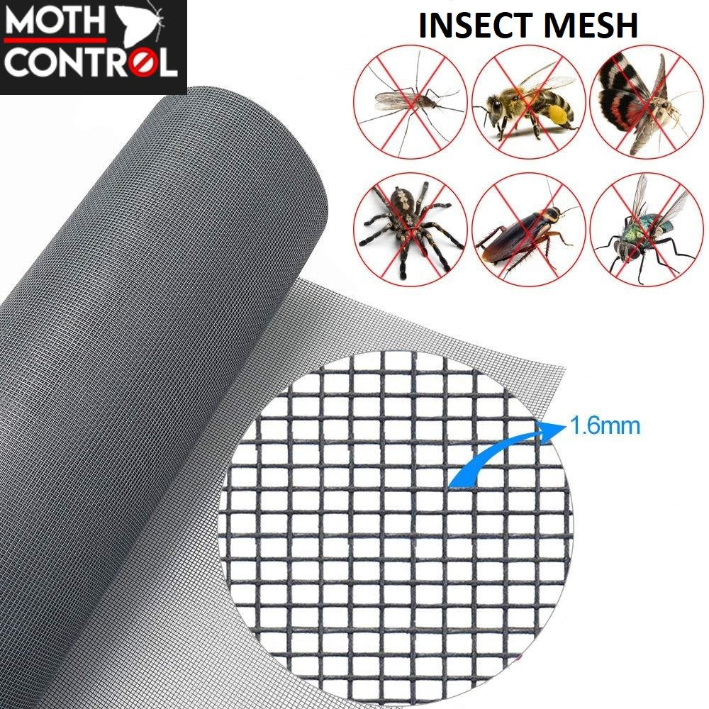 INSECT MESH GREY for Flying Insects, Mosquitos, Wasp, Flies -1.2mt wide sold by the metre - Moth Control