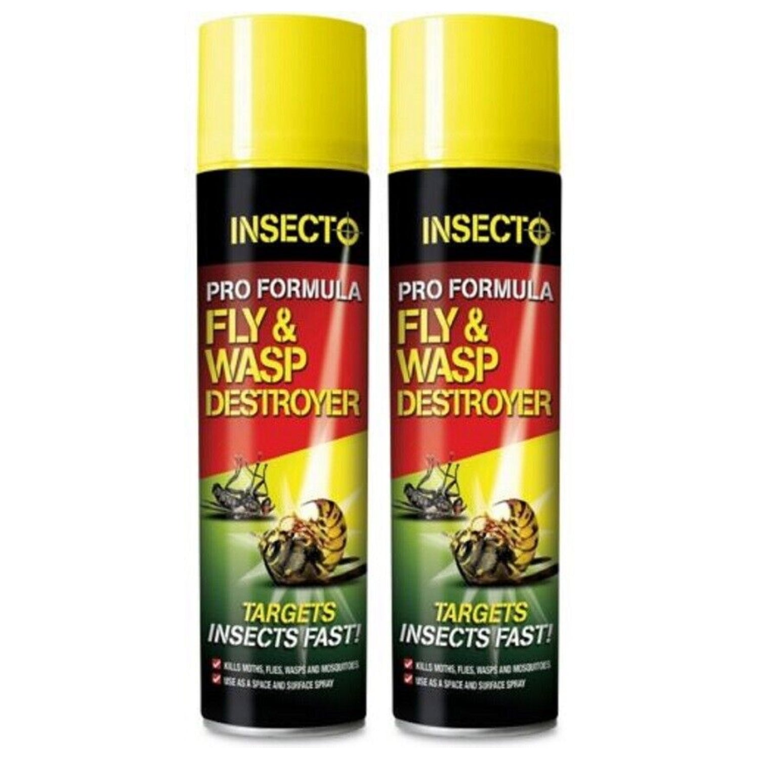 Fly and Wasp Killer Destroyer spray aerosol Kills Flies and other flying insect pests insecto 300ml - Moth Control