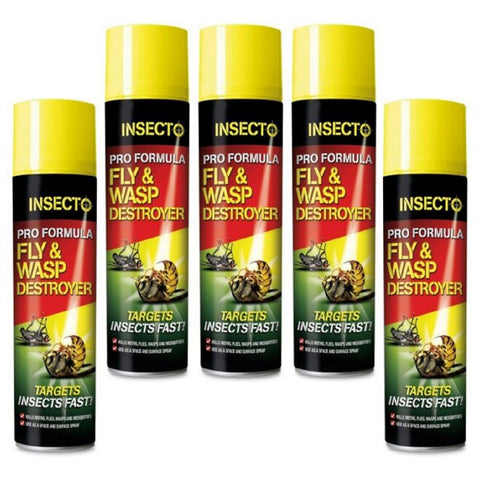Fly and Wasp Killer Destroyer spray aerosol Kills Flies and other flying insect pests insecto 300ml - Moth Control