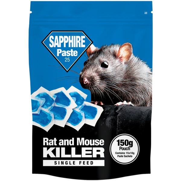 Mouse Mice Rat Pasta Bait Killer Poison Control - Fast Acting for Home & Garden Treatment 150g x 10 - Moth Control
