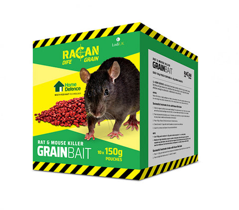 Racan Force Grain Rat & Mouse Poison Killer Control Pest Bait Professional (150g x 10) - Moth Control